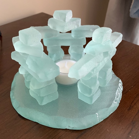 Other - Inukshuk Frosted Glass Sculpture/Statue Circle of Friends Image of Man’s Spirit